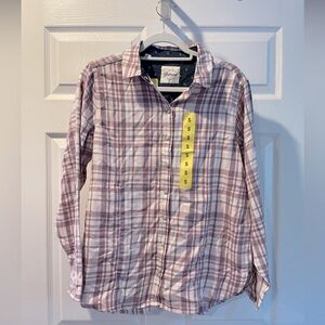 NWT snap closure flannel collared shirt - pinkish purple color - size small
